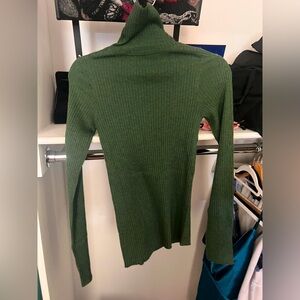 Live The Process Green Cashmere Turtleneck Sweater